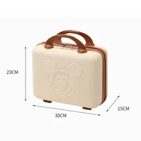 Disney 14 Inch Solid Color Travel Suitcase Mickey Avatar Relief Mini Square Women Luggage Cosmetic Case Boarding Carrying Case 2