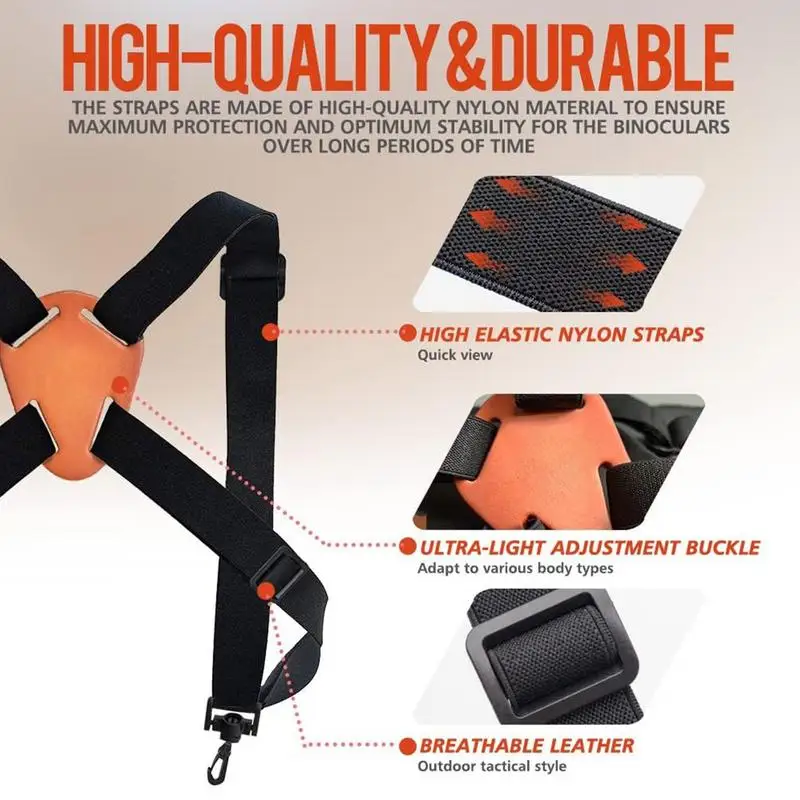 Binoculars Harness Strap X-Shaped Harness Strap Adjustable Binocular Carrier Elastic Durable Shoulder Straps Optics Accessories 5