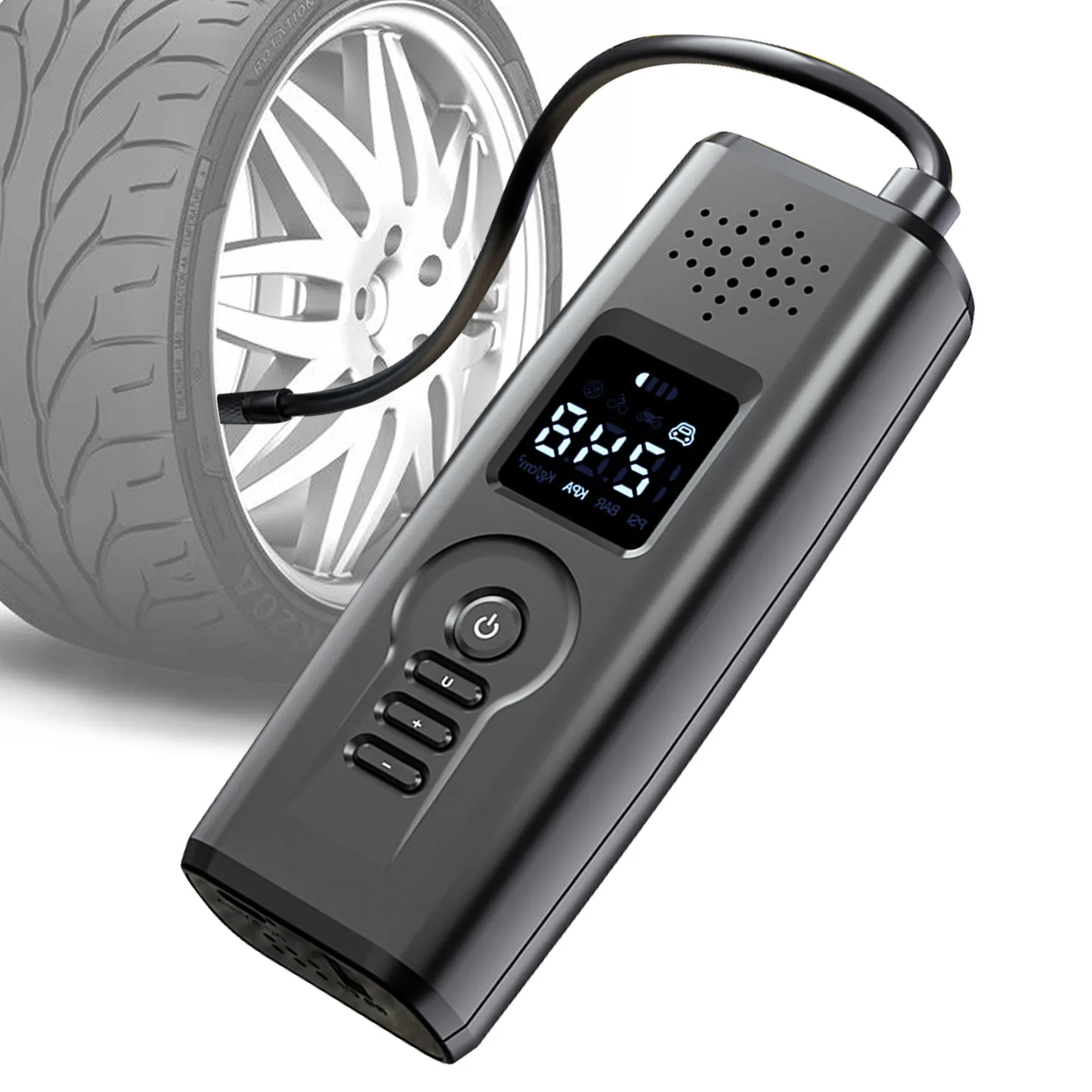 Portable Tire Inflator For Car 12V Household Hand Held Electric Bike Tire Inflator Universal Portable Air Compressor With LED mini car air pump dc12v electric compressor wireless digital display pressure tire inflator convenient for bicycle motorcycle