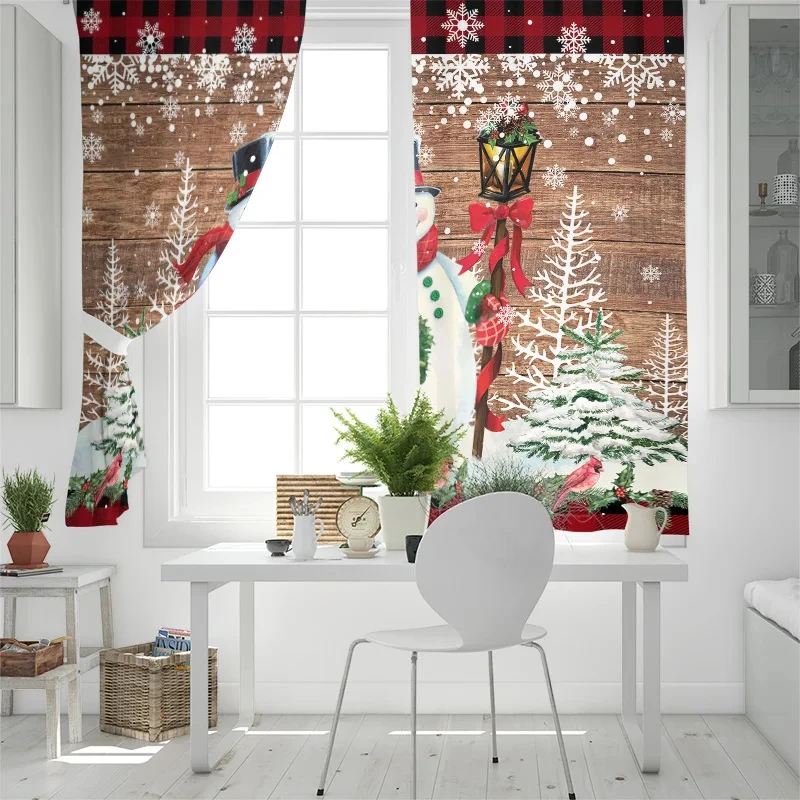 Christmas Window Curtains Decor For Home Bedroom Kitchen Living Room Christmas Ornament Xmas Gifts Navidad Natal New Year 2024 2