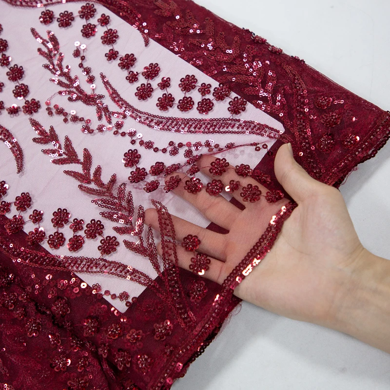 SJD LACE French Mesh Bridal Lace Fabric Beads African Sequins Lace 2025 Hot Sale Nigerian Beads For Women Wedding Dress Sew 3803 SJD LACE French Mesh Bridal Lace Fabric Beads African Sequins Lace 2025 Hot Sale Nigerian Beads For Women Wedding Dress Sew 3803