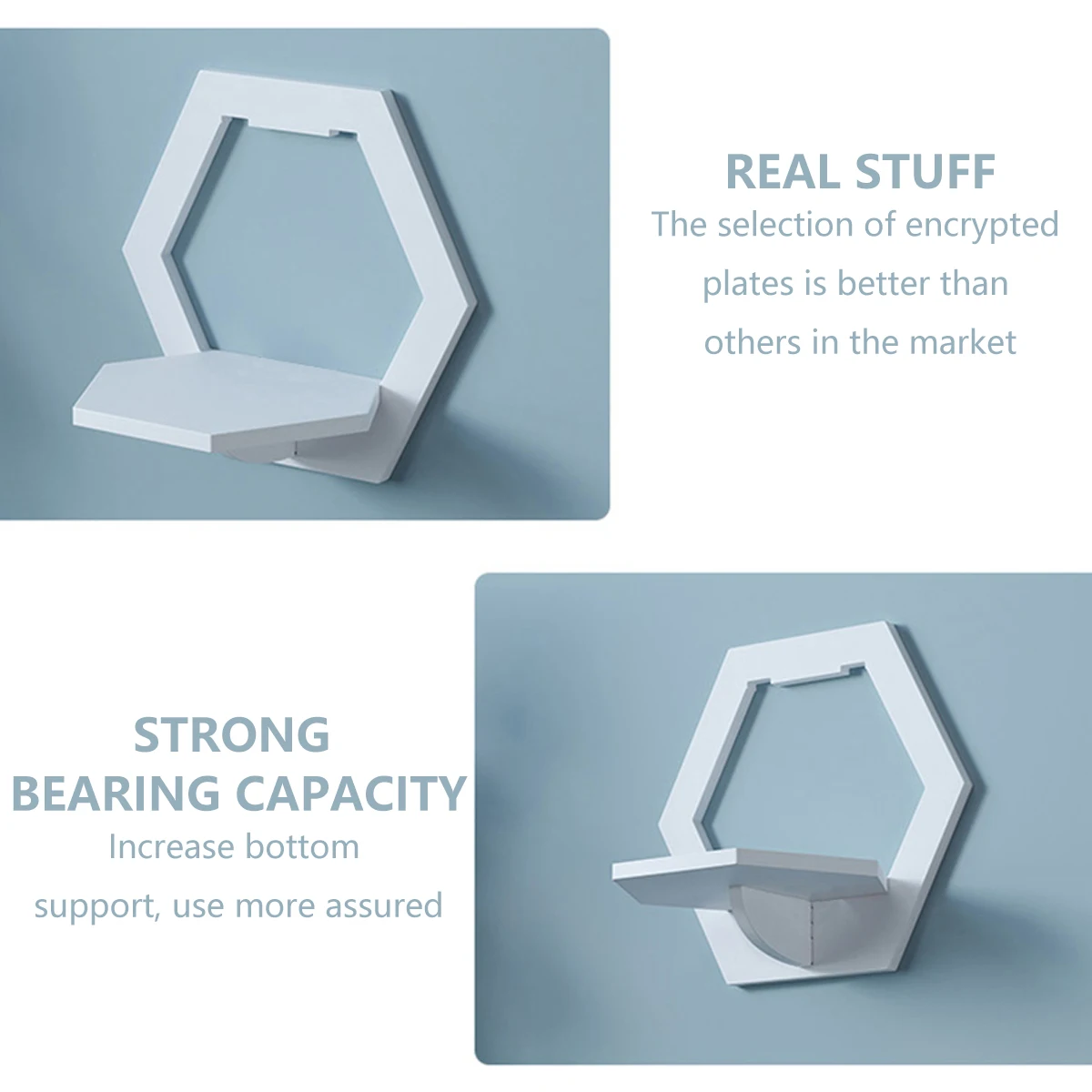 Hexagon Wall Shelf Punch Free Bedside Wall Display Stand Flower Pot Holder Mounted Organizer TV Background Decor 3/6pcs Storage Rack Wall Shelf Organizer Wall Shelf