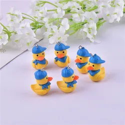 Set of 10 Stylish Duck with Cap Plastic Charms for DIY Jewelry Making and Crafts, 26mm (10pcs as shown)