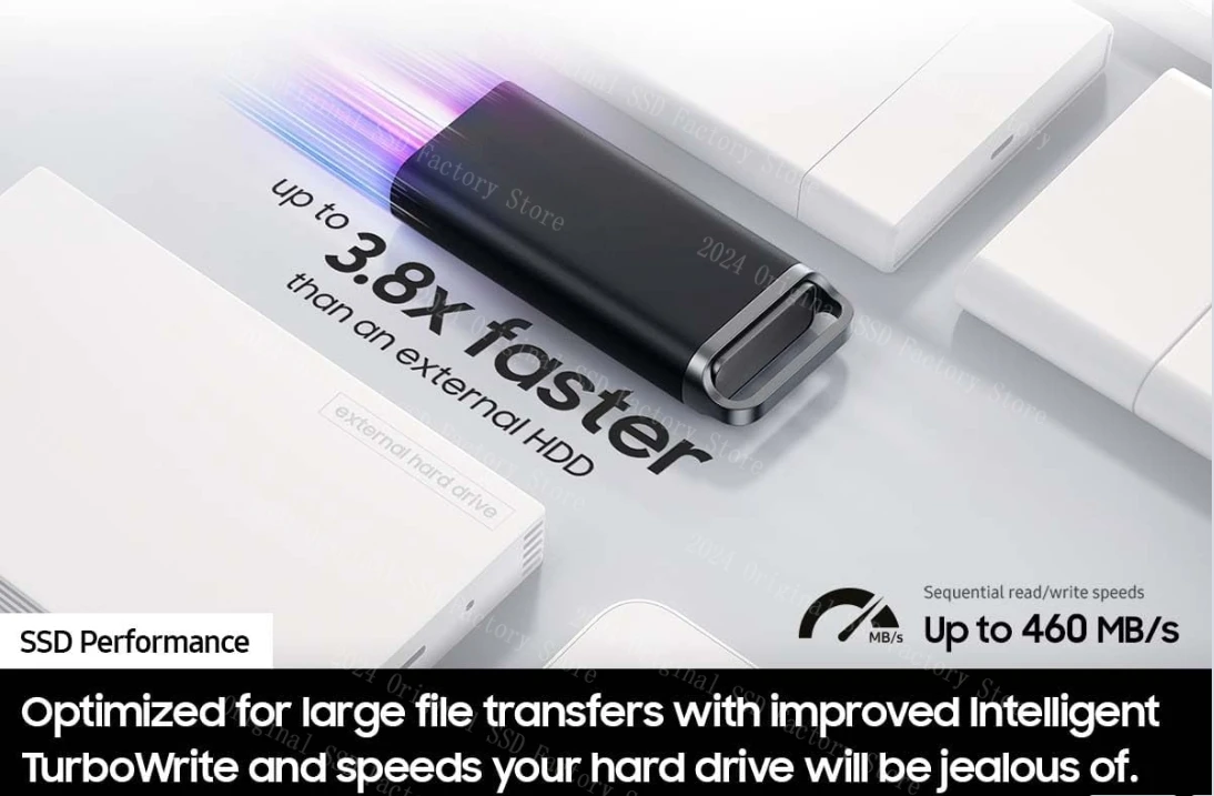  CŸ USB 3.2  SSD PS5 T5 EVO Ÿ   Ƽ ̽ ȣȯ,  , 460 MB/S, 8TB, 16TB