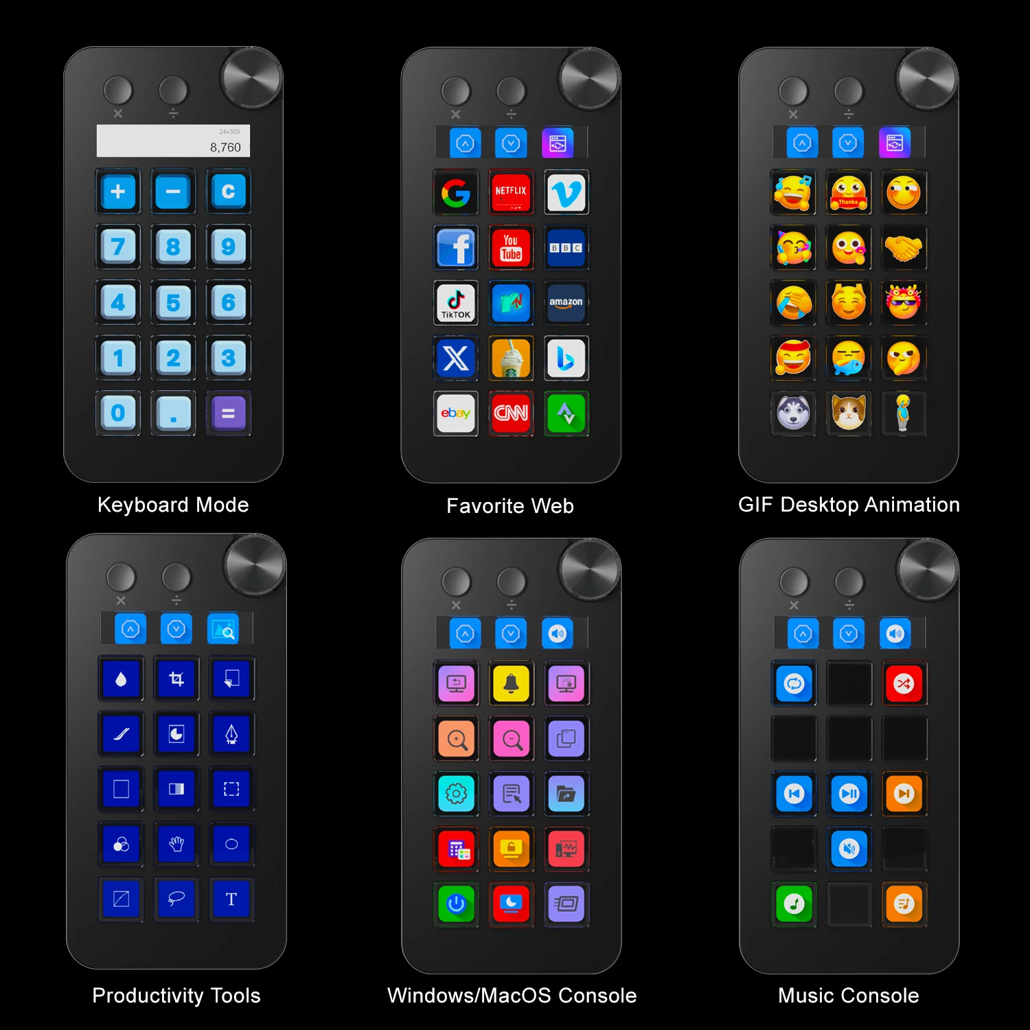 회전식 노브가 있는 MiraBox N1 스트림 덱 - 15키 LCD 매크로 패드, 300개 이상의 플러그인, 라이브 스트림 및 사무용 원클릭 컨트롤