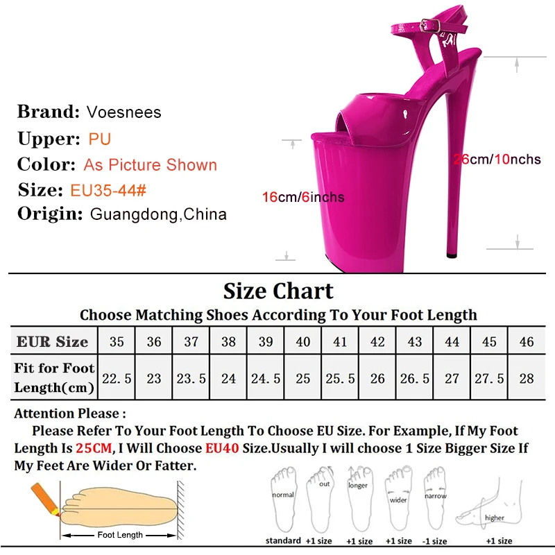26cm/10Inch Super High Heels PlatformWomen Sandals Suede Non Slip Insole Stripper Heels Pole Dance Shoes Party Models Show Shoes