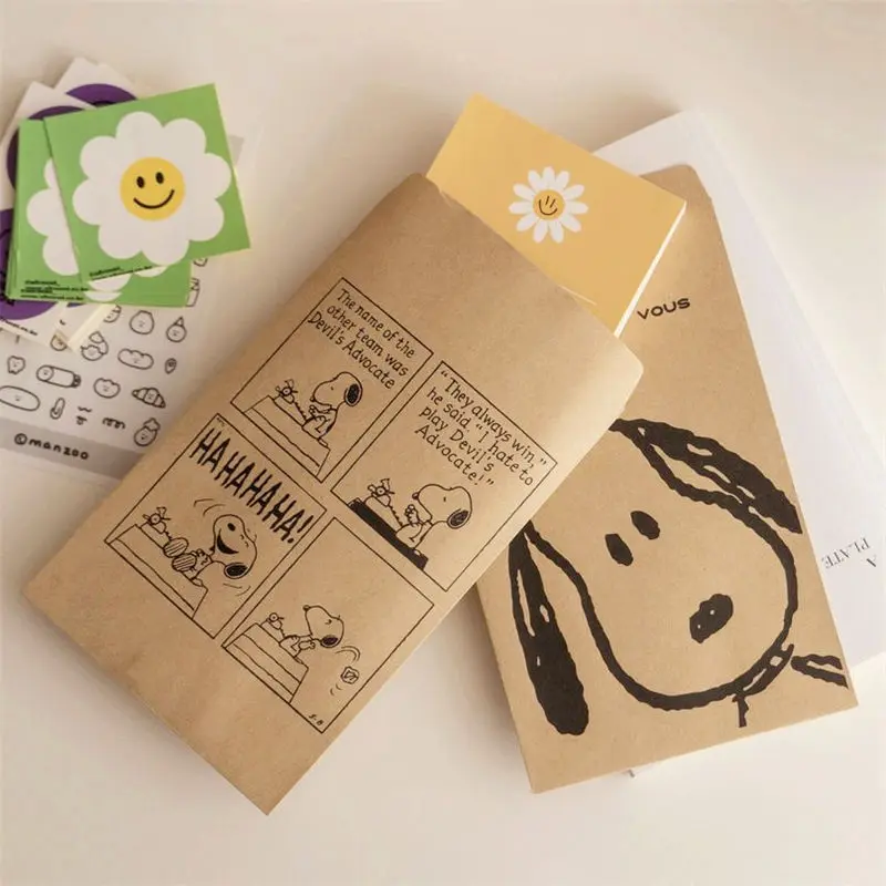 

Kawali Snoopy Envelope Kraft Paper Bag Storage Cartoon Birthday Envelope Bag Candy Packaging Greeting Card Kids Gift For Girls
