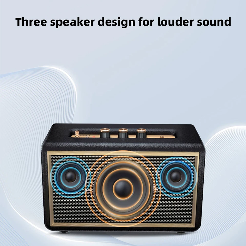 Lonzuer Class D Amplifier 80W Wireless Bluetooth Speaker 2.1 Channel Wooden For Home Subwoofer Desktop Sound Audio Speaker 3