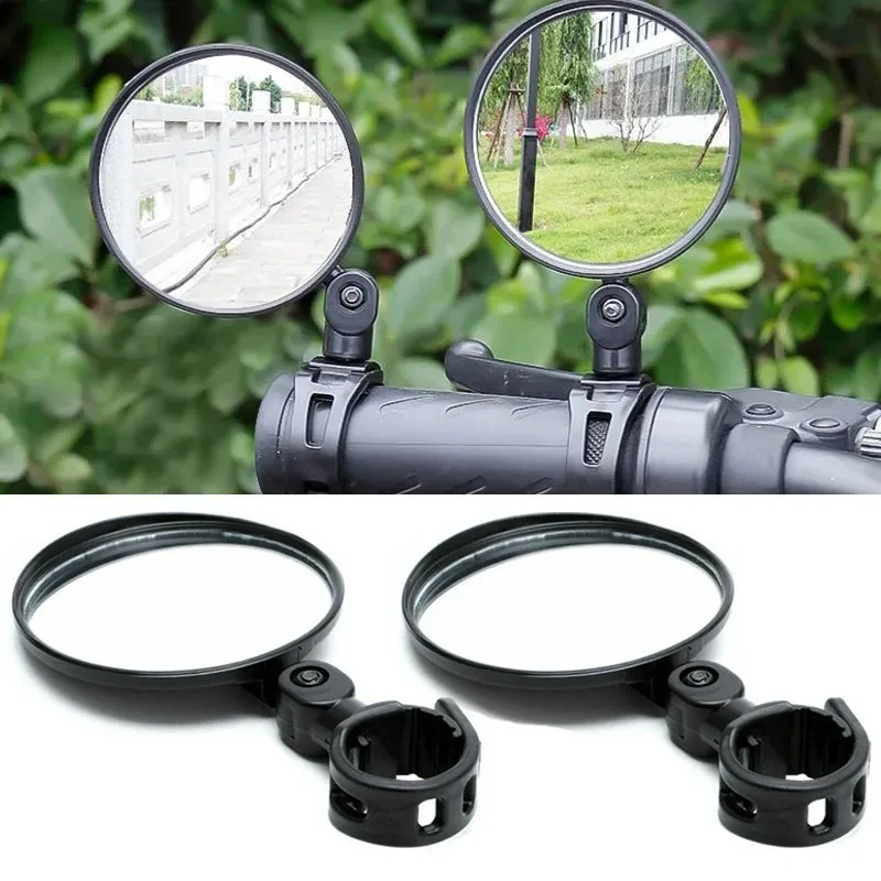 Bicycle mirror Universal Bicycle Auxiliary Rearview Mirror 360 Degree Rotating Wide Angle Convex Mirror Handlebar Mount Bike Mirrors