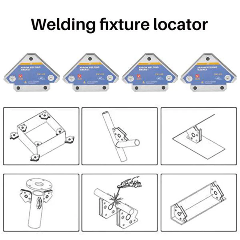 Magnetic Welding Holders Angle Solder Magnet Weld Fixer Positioner Ferrite Holding Auxiliary Locator Tools 4Pcs 50KG