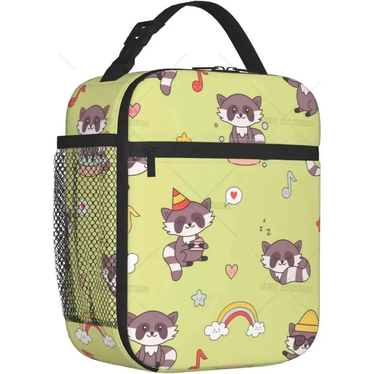 

Kawaii Raccoon Cute Koala Portable Lunch Bag for Women/Men/Kids Insulated Reusable Lunch Box for Office Work School Picnic Beach