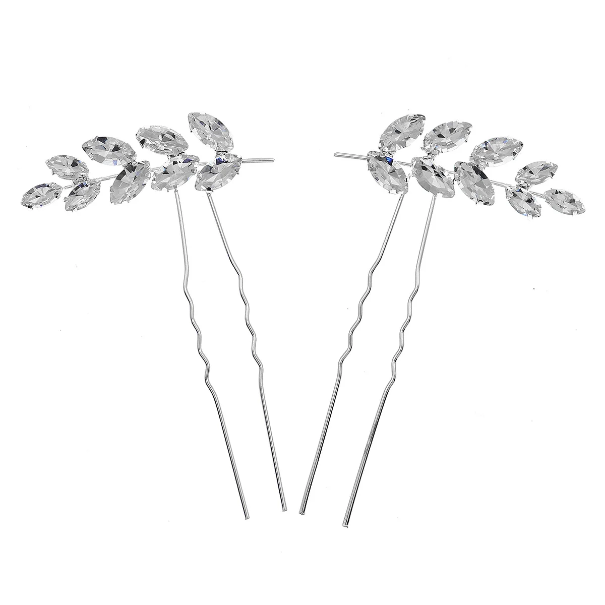 Leaf Crystal Bridal Hair Pins Women Rhinestone Wedding Hair Accessories Jewelry Bride Hairclips 2 or 4pcs/set hair accessories bridal hair accessories