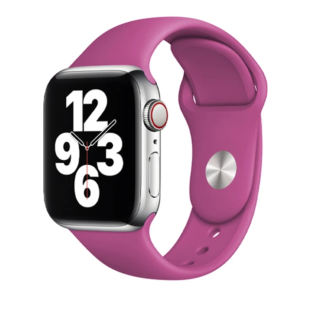 Silicone Strap For Apple Watch Band 44mm 41mm 45mm 40mm 38mm Smart Watch Sports Rubber Bracelet iWatch 6  Serie 7 SE Watchband Dragon Fruit