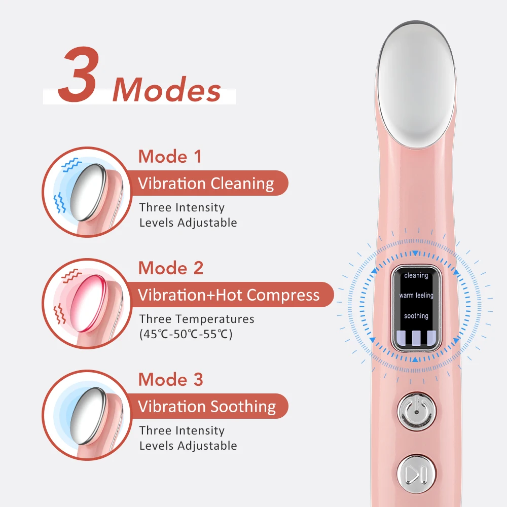 New Eye Lifting Beauty Massage Wand Rechargeable Hot Compress Vibration Massager