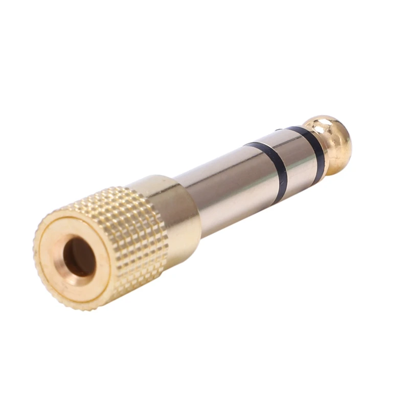 12 Pieces Headphone Adapter 6.35 Mm Male To 3.5 Mm Female Stereo Audio Earphone Jack Adapter, Black/Gold Plated