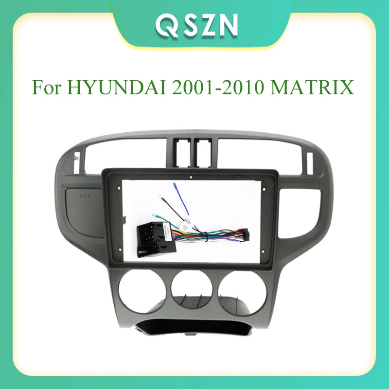 

9 Inch 2 Din Car Radio Fascia Fascias Panel Frame CD DVD Dash Audio Interior for HYUNDAI 2001-2010 MATRIX