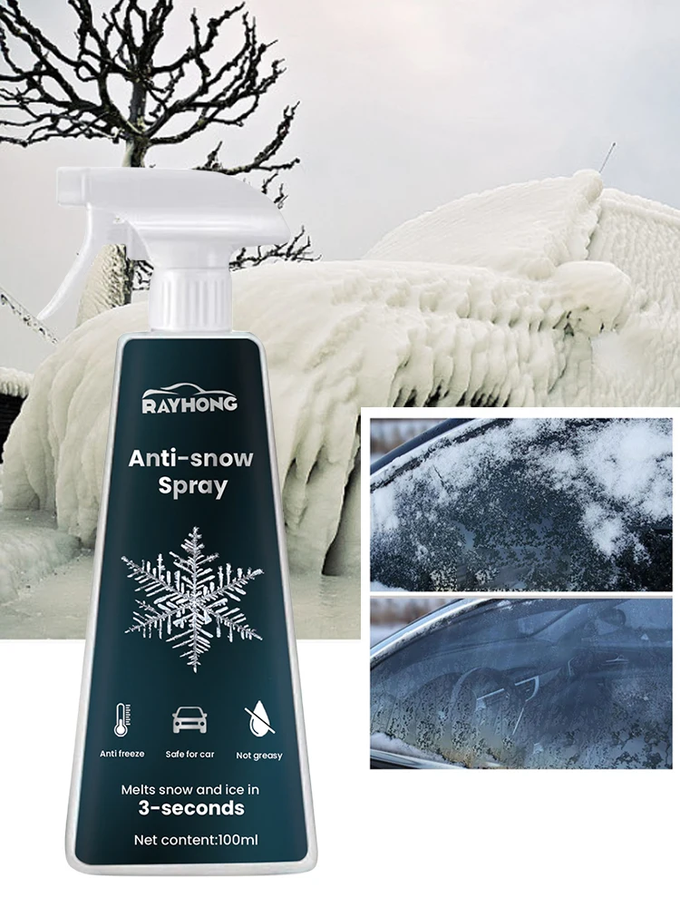 Fast Ice Melting Spray Defrosting Anti Frost Spray Car Window Glass Deicing Instantly Melts Ice for Car Windshield Window Mirror