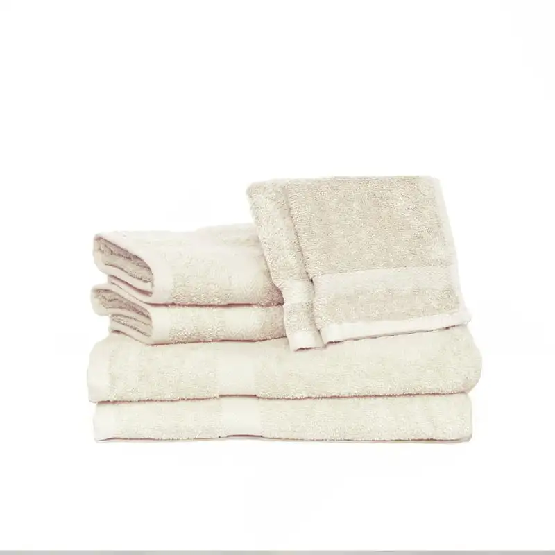 

6-Piece Solid Luxury Towel Set, Ecru