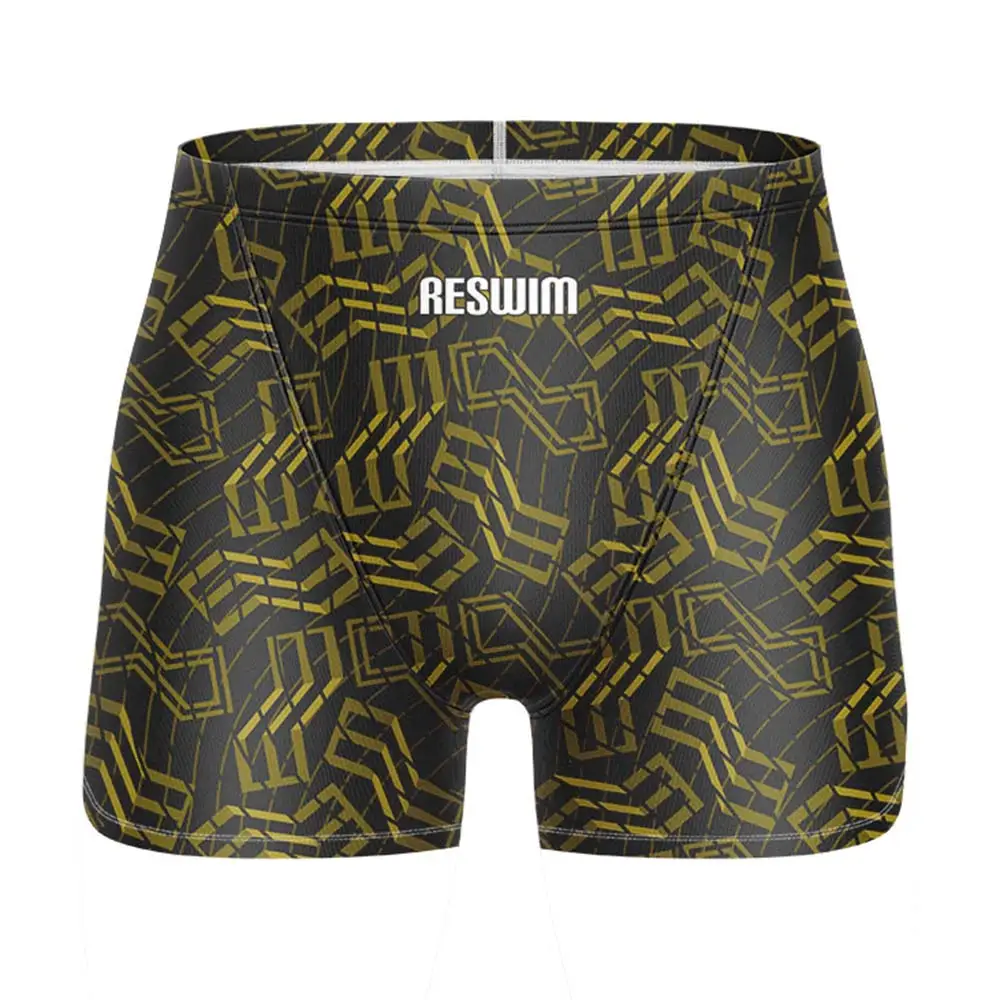 Funny Swim Jammer Swimsuit Swimming Trunks Athletic Training Shorts Mens Summer Quick Dry Swimwear Surf Beach Tights Shorts