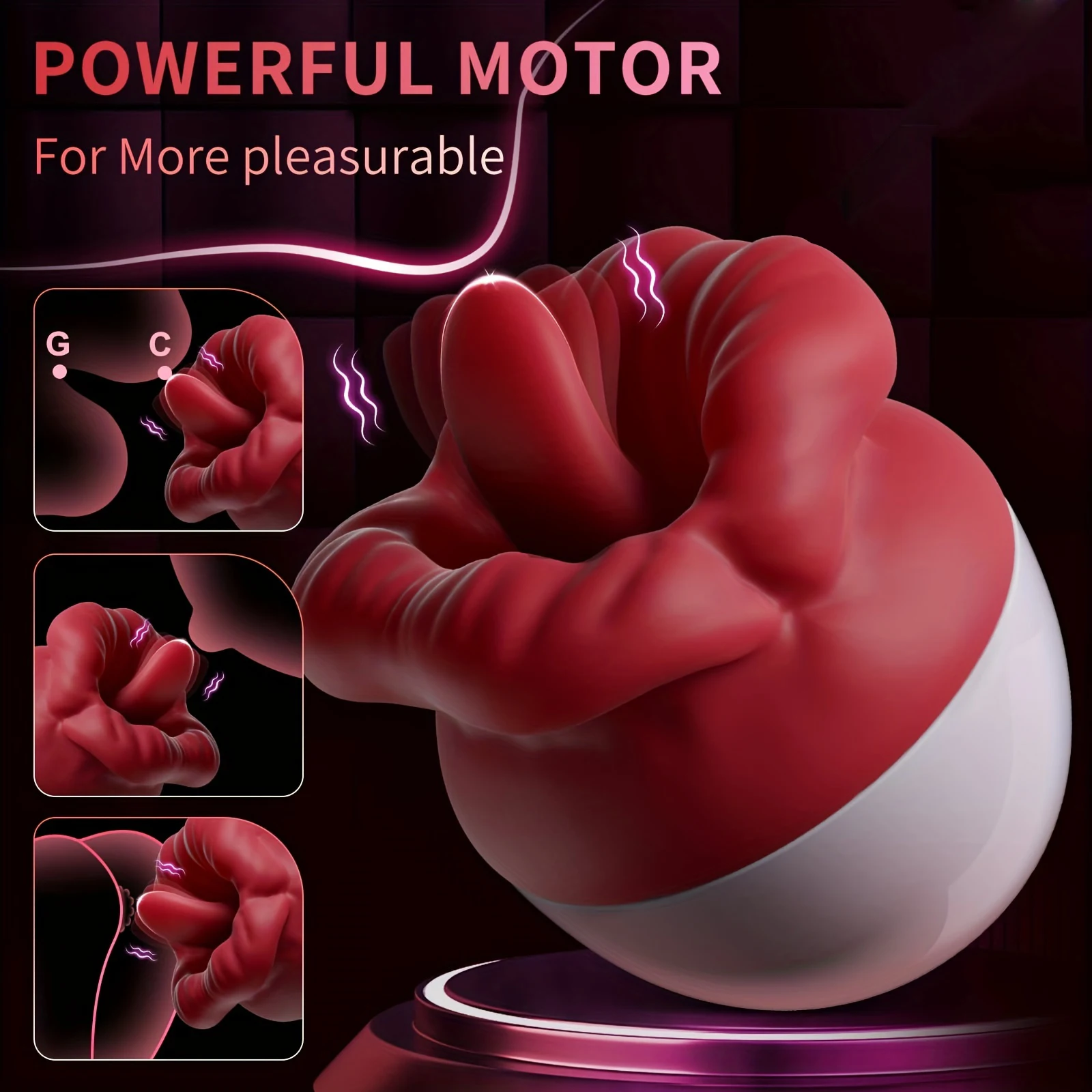 Red Lips Vibrator Clitoris Stimulator Licking Tongue Masturbator_voghion.com