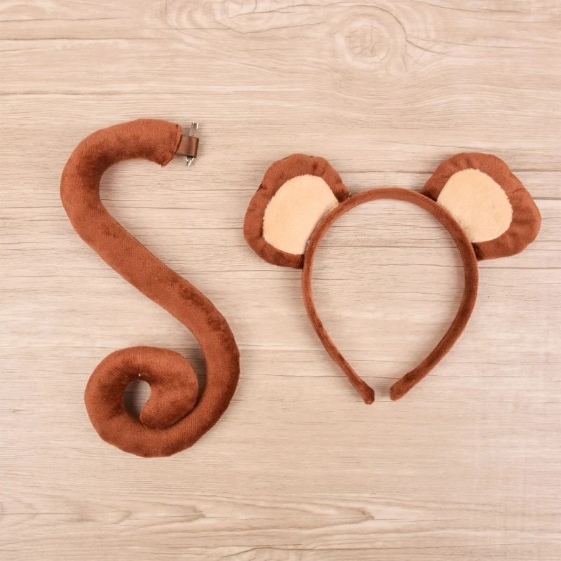 Bandeau Oreilles De Lémurien + Queue - Déguisement Animal Pour Enfants - Halloween, Carnaval, Cosplay - 2