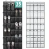 35 Pockets Over the Door Shoe Organizer Large Mesh Pockets With 4 Hooks Transparent Fabric Shoe Rack Storage Bag For Bedroom 1