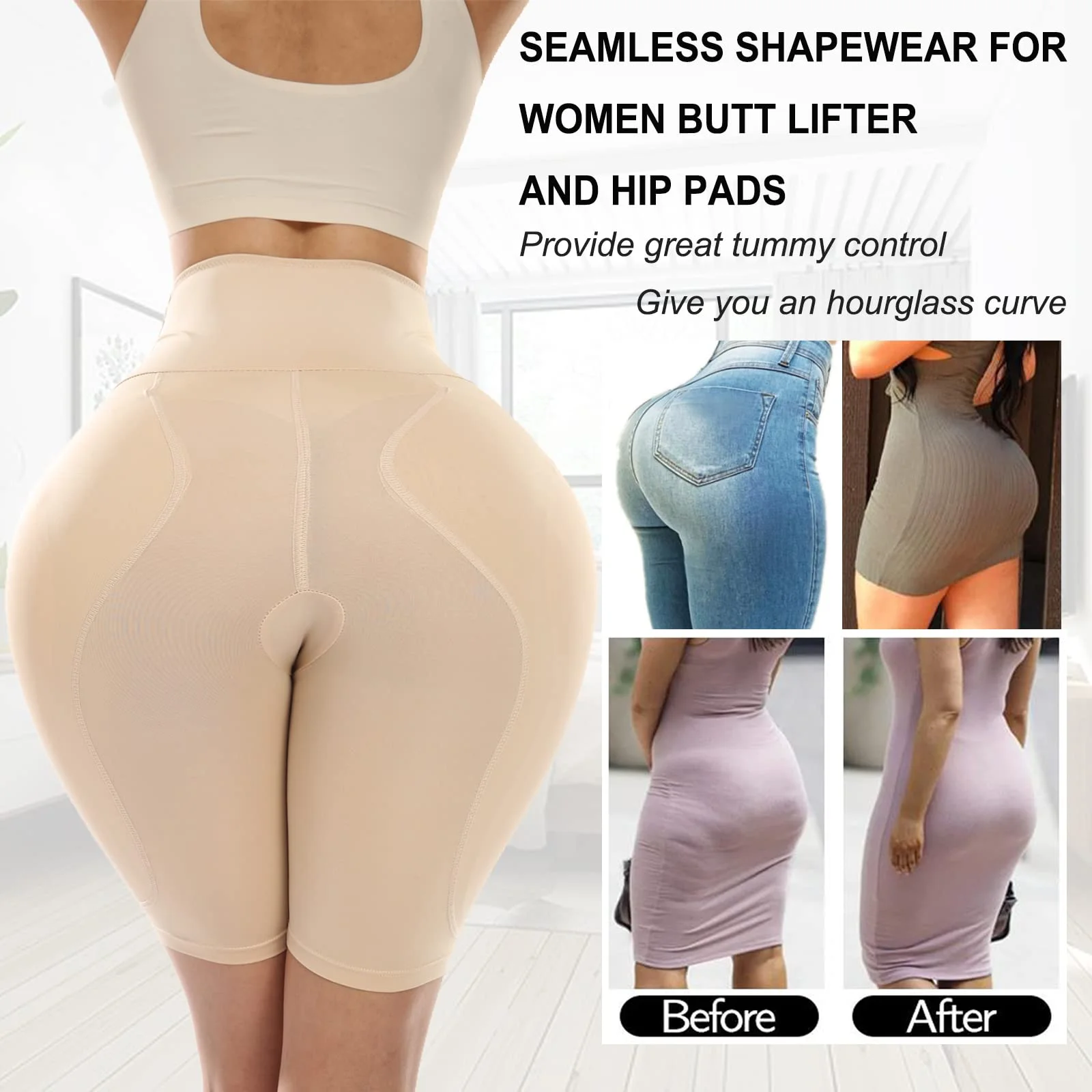 Hip Pads for Women Shapewear Hip Enhancer Shapewear Body Sculptor Padded  Butt Shapewear Hip Dip Pads Hip Shaper Crossdressers 