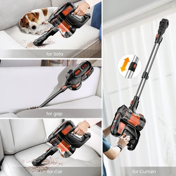INSE V770 Cordless Stick Vacuum Cleaner, 25Kpa 6-in-1 Lightweight Handheld Vacuum 4