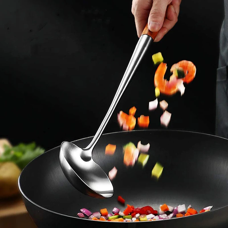 Kitchen Utensils Set Long Handle Stainless Steel Wok Spatula Kitchen Slotted Turner Rice Spoon Ladle Cooking Tools Utensil Set utensilio