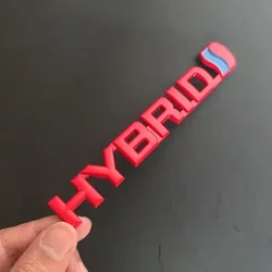 Premium 3D Metal Hybrid Car Emblem Badge Sticker Decals (Red)