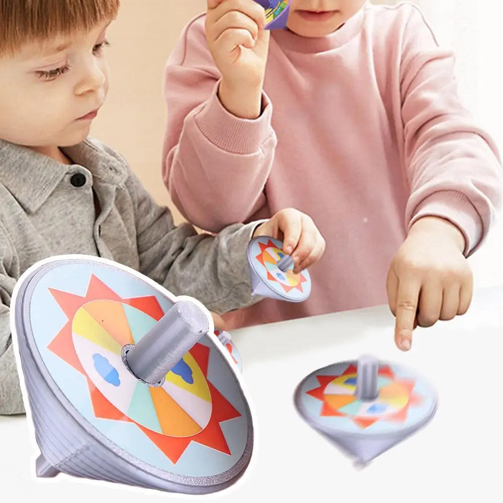 Korean Traditional Gyroscope Toy PLA 6.5cm Top With Rope For Kids Adults Focus Stress Relief Family Game Gift Set