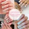 40 Pcs Alloy Nail Gems Charms, Silver Gold 3D Butterfly Dangle Star Nail Rhinestones Charms Pink Red Cherry Shiny Diamond Nail 5