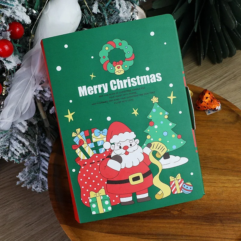 3/5pcs Book Shape Christmas Candy Box Cartoon Santa Claus Cookie Gift Packaging Box 2024 Navidad Noel Party Decoration Supplies