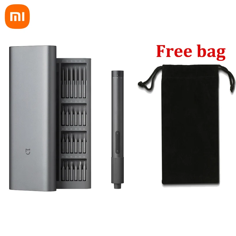 Xiaomi Mijia Electrical Precision Screwdriver Kit 2 Gear Torque Control 400 Screw 1 Type-C Rechargeable Magnetic Aluminum Case 