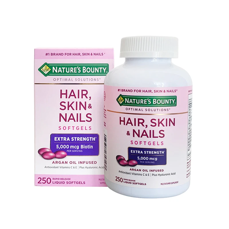 Hair,skin & Nails Softgels 5,000 Mcg Biotin Antioxidant Itamins C & E