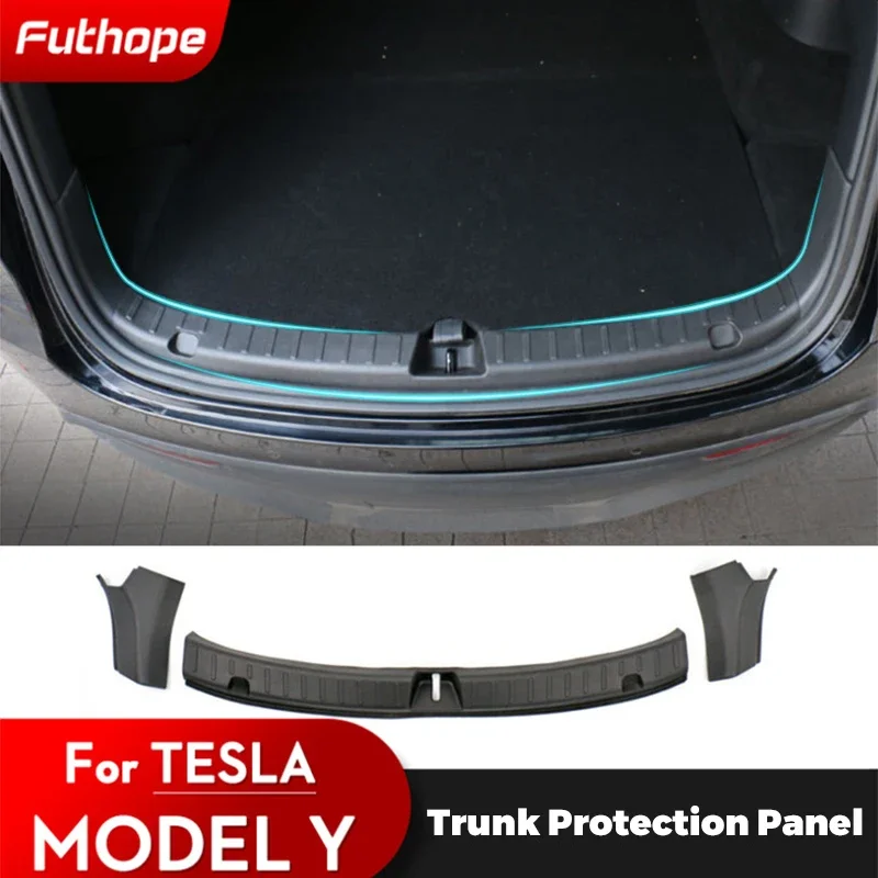 

Futhope Trunk Sill Plate Cover TPE Rubber Protector for Tesla Model Y Threshold Bumper Guards Anti-dirty Pad Prevent Scratching