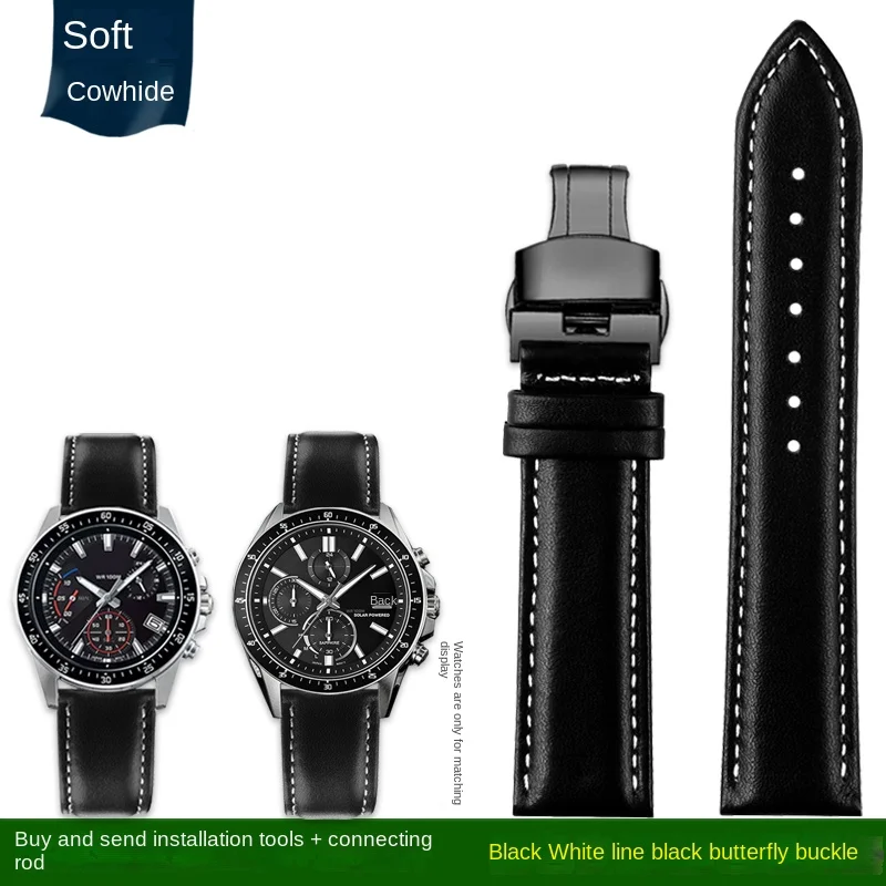 Genuine Couro Pulseira para Casio, Pulseira de Fivela Dobrável