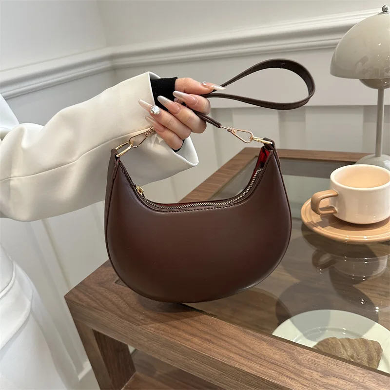 Stylish Synthetic Leather Underarm Women Bag, Fashionable Solid Color PU Shoulder Bag, Novel Tote Purse, Suitable for Daily Use