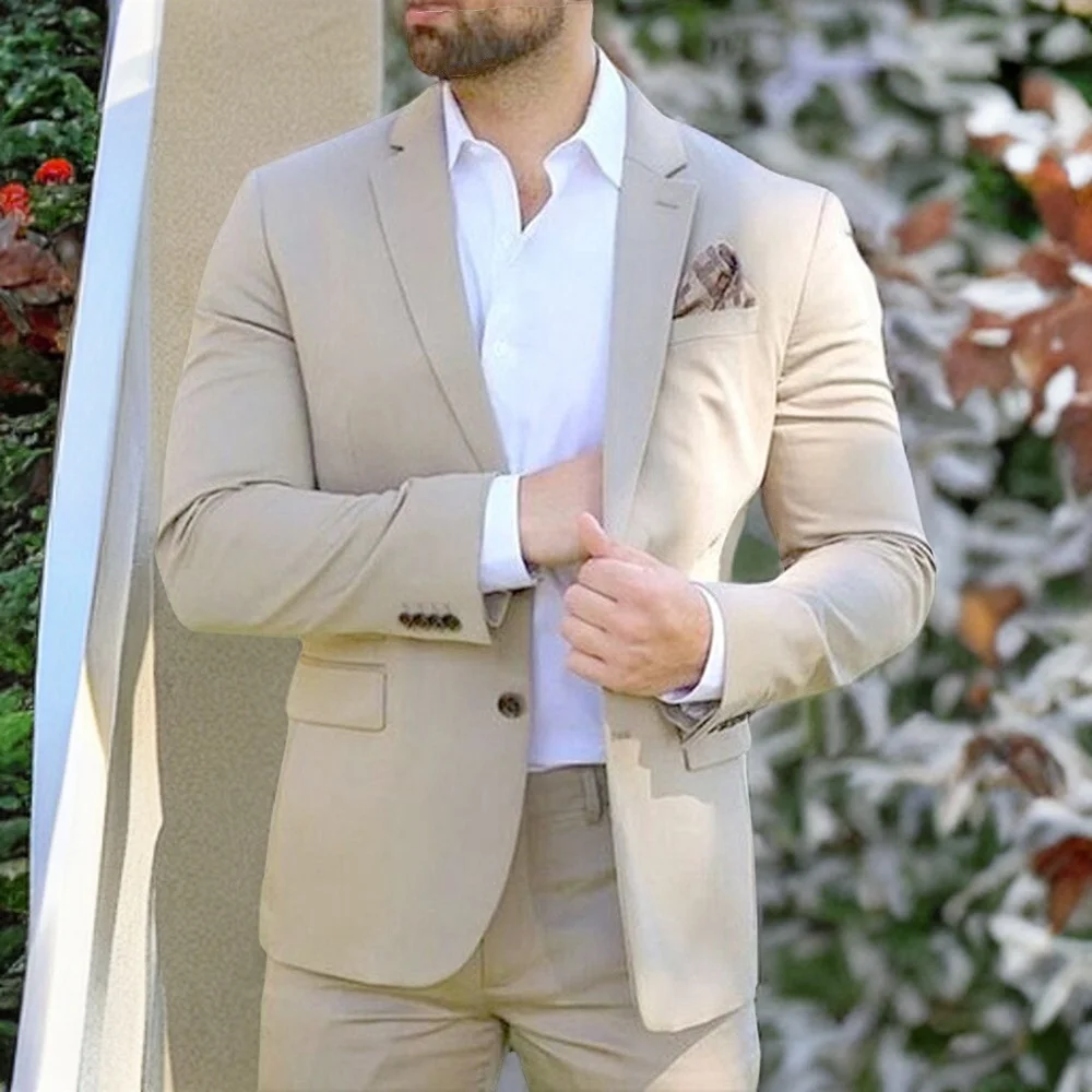 

Italian Style Slim Fit Men's Suits for Wedding Business 2-Piece Male Fashion Suit Set Casual Party Groom Tuxedos 2023