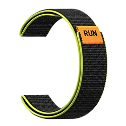 Ultralight 22mm Nylon Velcro Watch Band with No Metal Hook & Loop Strap - 22mm (Black and Green)