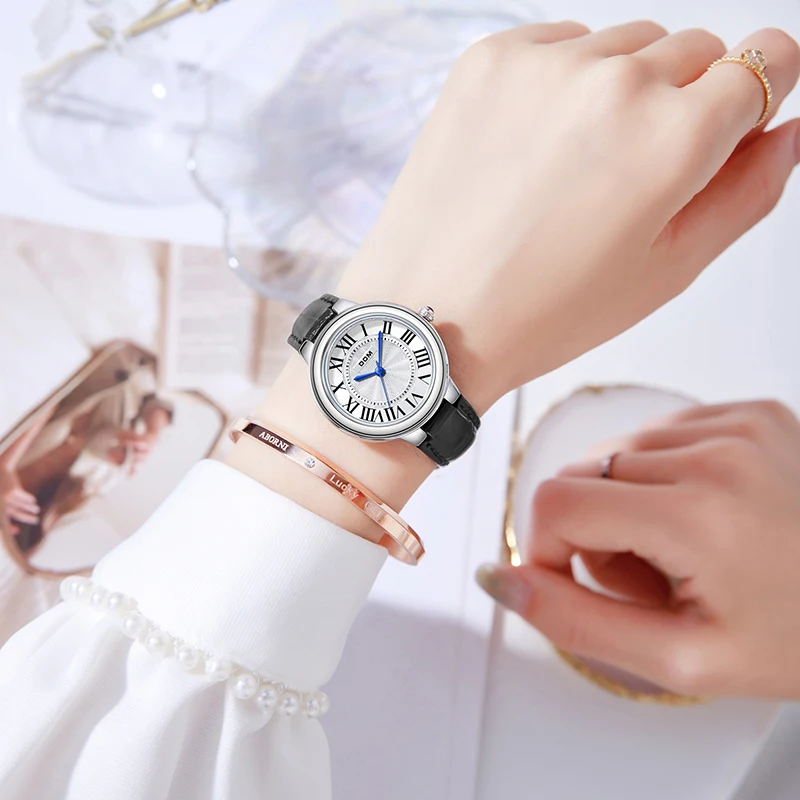 DOM woman watch leather Minimalism quartz high-end business woman watch waterproof fashion G-1673L-7M