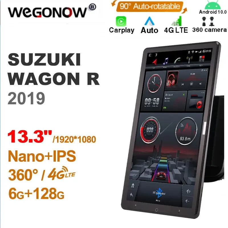 

1920*1080 Nano Ownice Android10.0 для SUZUKI WAGON R 2019 Автомагнитола Видео Аудио 13,3 дюймов IPS поворотный 360 6G 128G Тесла стиль