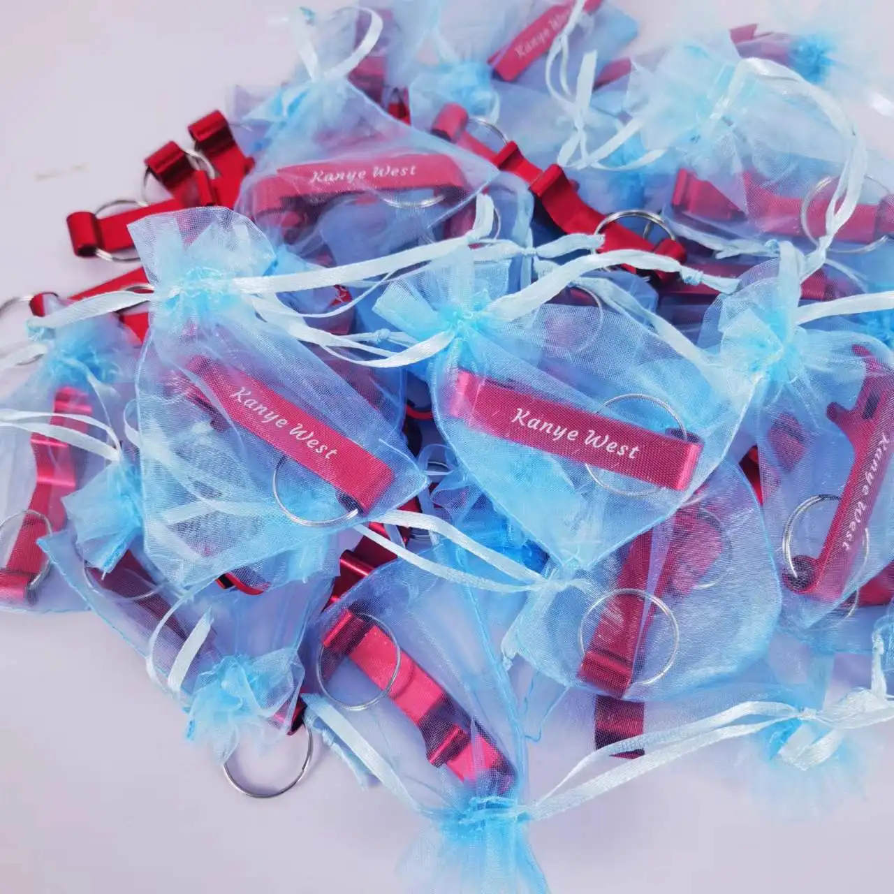 30pcs Personalized Bottle Opener Keychain, Custom Wedding