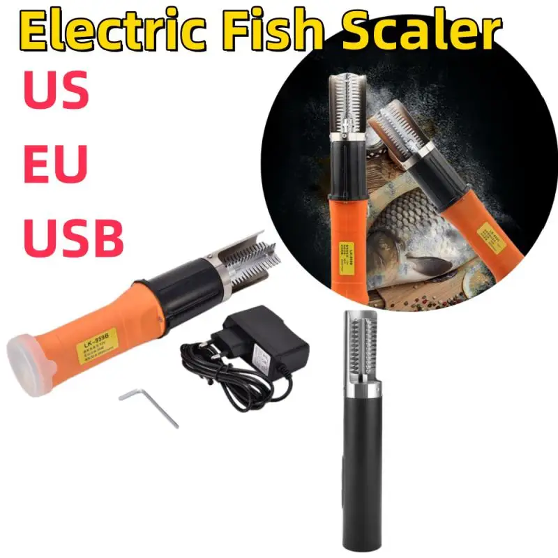 Seafood Tools 6000 RPM Fish Scale Planer Fishing Scalers Scraper EU Plug Electric Fish Scaler Cordless Fish Remover Cleaner