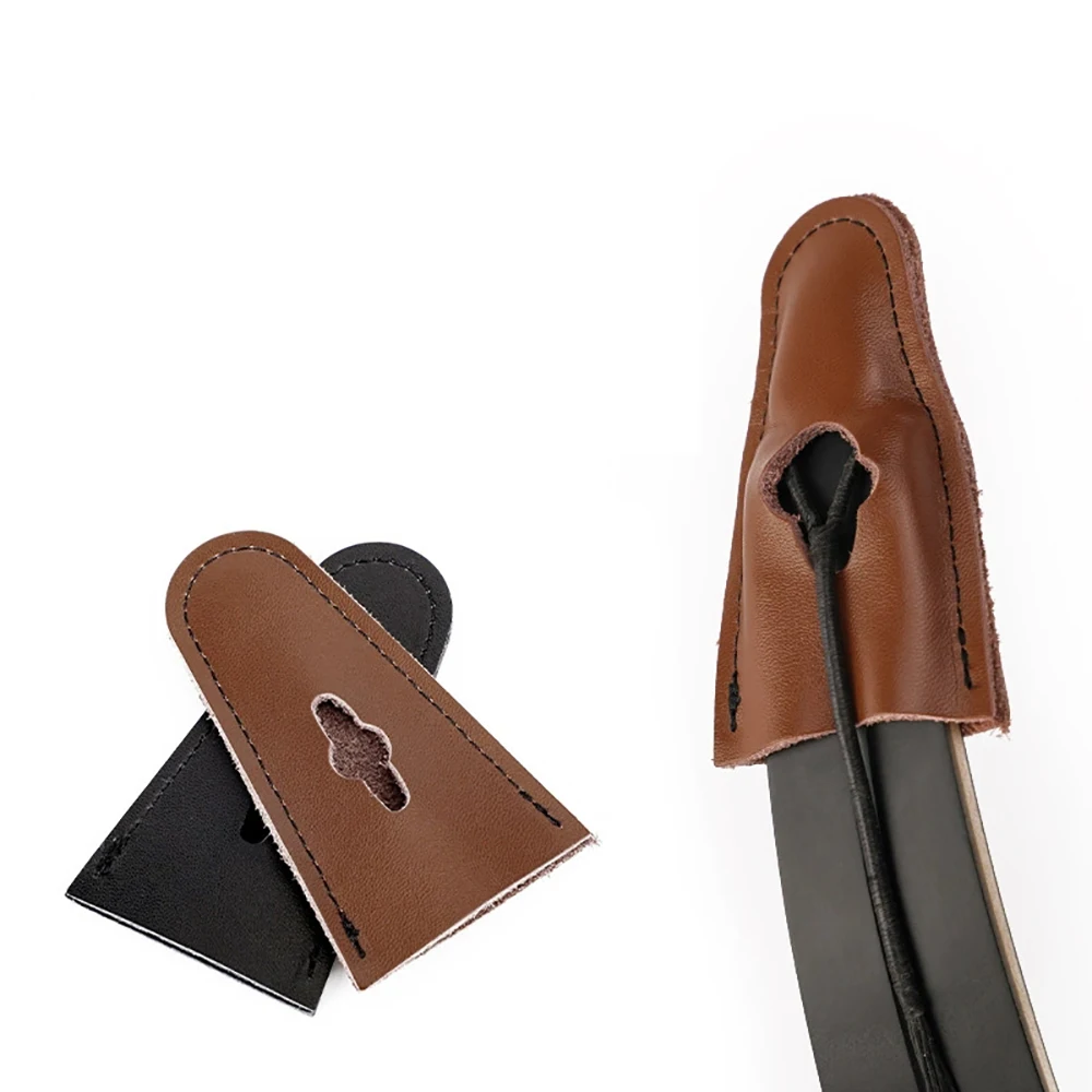 

1Pairs Archery Recurve Bow Tip Protector Genuine Leather Bow Limb Tip Guard Protector for Archery Bow Accessory