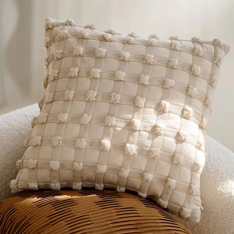 Luxurious Brown French Stamped Decorative Pillow Cover - Elegant Waist Cushion Decor