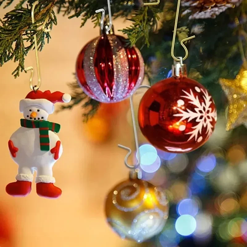 200/50PCS Christmas Metal S-Shaped Hooks for Tree Ball Pendant