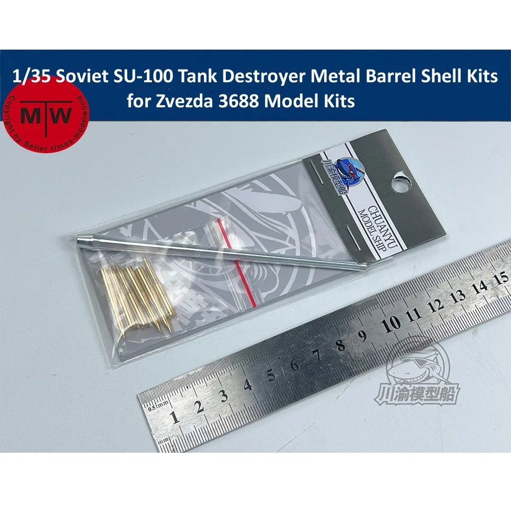 

1/35 Scale Soviet SU-100 Tank Destroyer Metal Barrel Shell Kits for Zvezda 3688 Model Kits CYT267