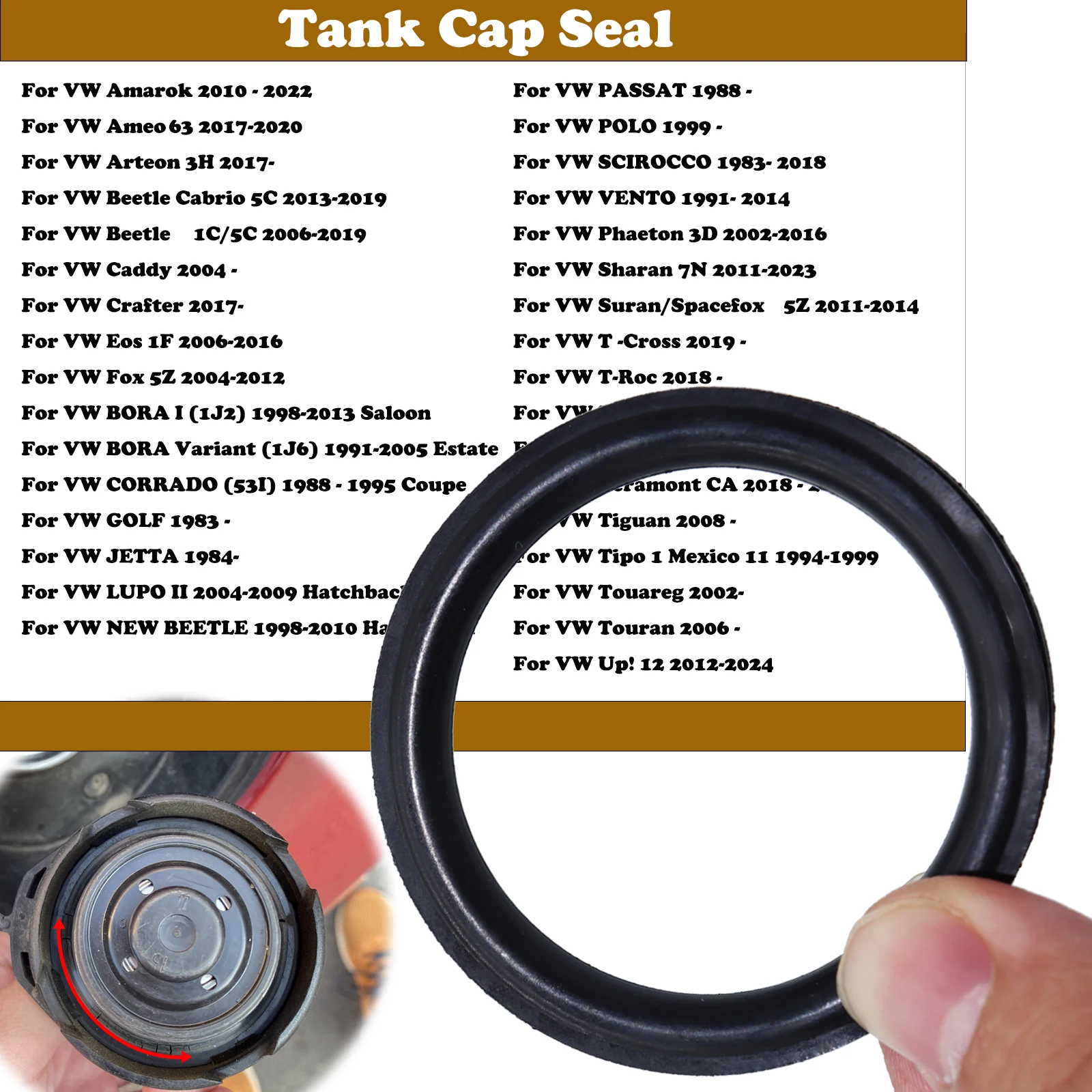 Fuel Tank Cap Tank Cap Seal For VW Fuel Filler Neck 1K0201557A 55x5mm
