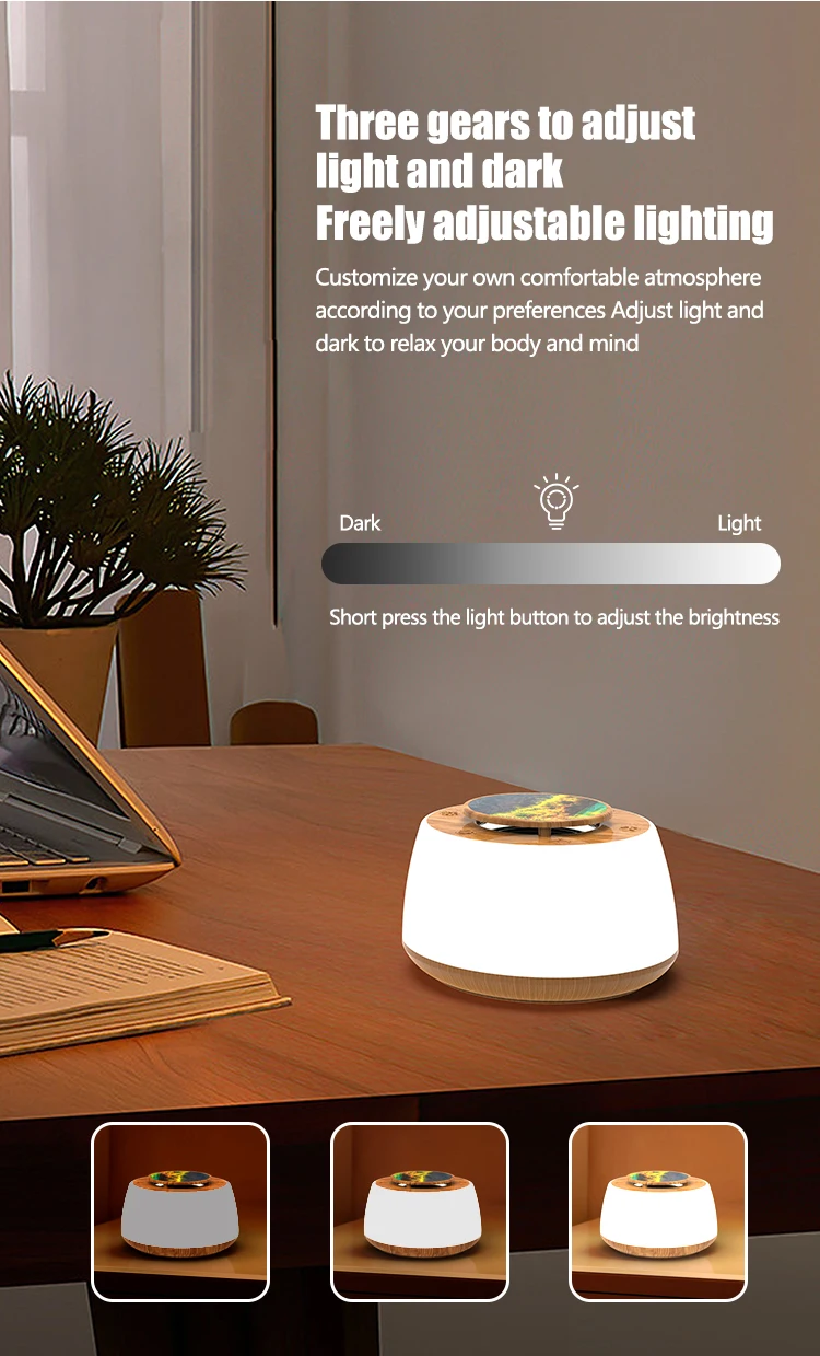 Night Light White Noise Sleeper Warm Color Light Bluetooth Sleep Speaker 3-speed Timer 20 White Noise Hifi Sound Sleep aid 3